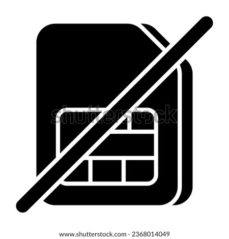 A creative design icon of no sim 