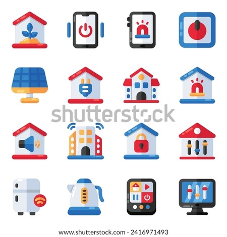 Set of Smart Devices Flat Icons

