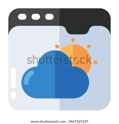 A unique design icon of partly cloudy day