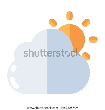 A unique design icon of partly cloudy day