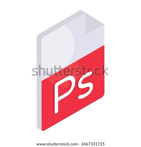 Trendy design icon of ps file