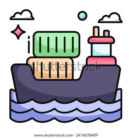 Premium download icon of cargo boat
