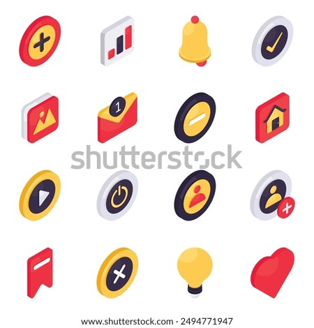 Set of Ui Isometric Icons