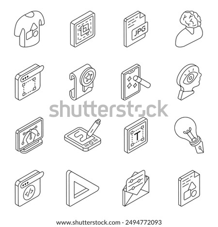 Set of Art Linear Icons

