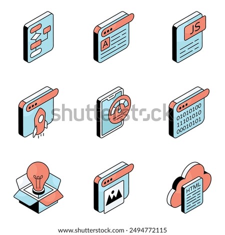 Set of Designing Equipment Flat Icons

