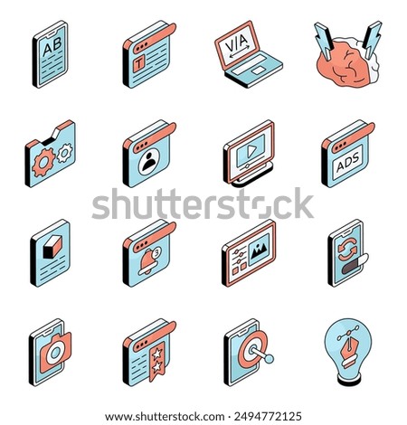 Set of Graphic Designing Flat Icons

