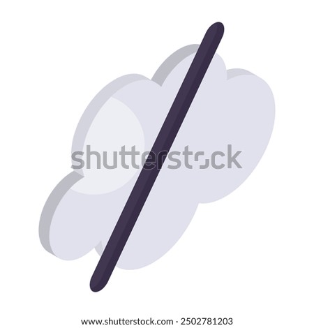 An icon design of no cloud 