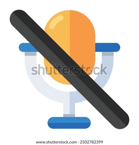         Icon of no microphone in flat design