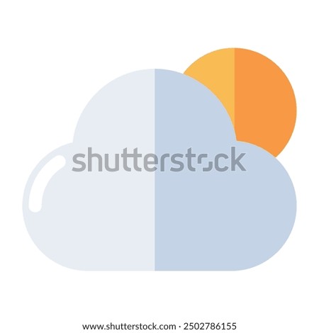 A unique design icon of partly cloudy day 