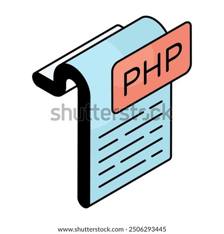 Trendy design icon of php file 