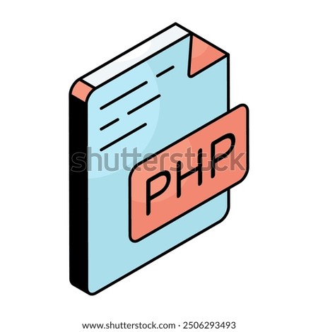 Trendy design icon of php file 