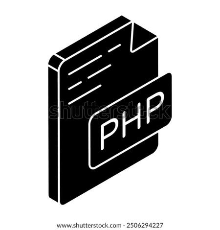 Trendy design icon of php file 