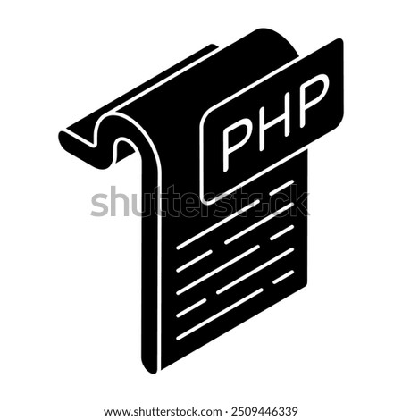 Trendy design icon of php file 