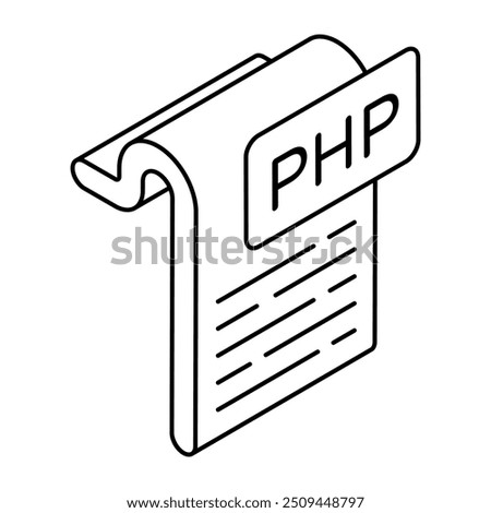 Trendy design icon of php file 