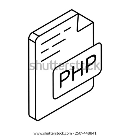 Trendy design icon of php file 