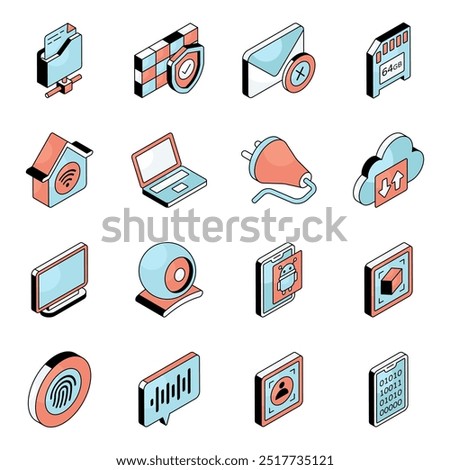 Pack of Device Flat Icon 

