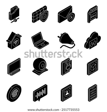 Pack of Device Flat Icon 

