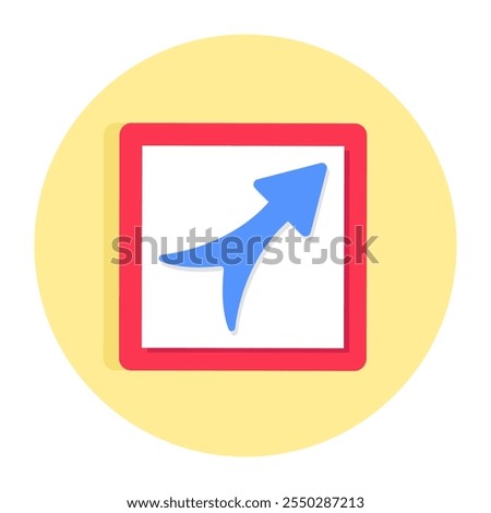 Perfect design icon of upward right corner arrow