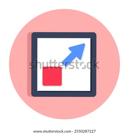 Modern style icon of upward right corner arrow