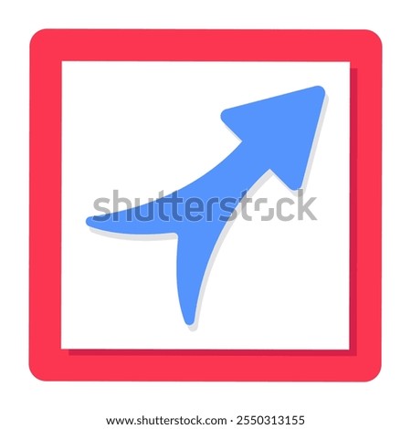 Perfect design icon of upward right corner arrow