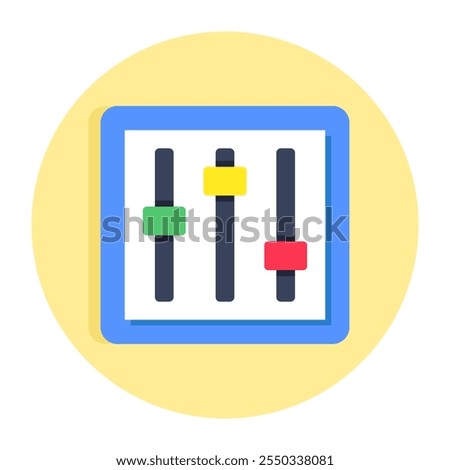 A flat design icon of boxplot