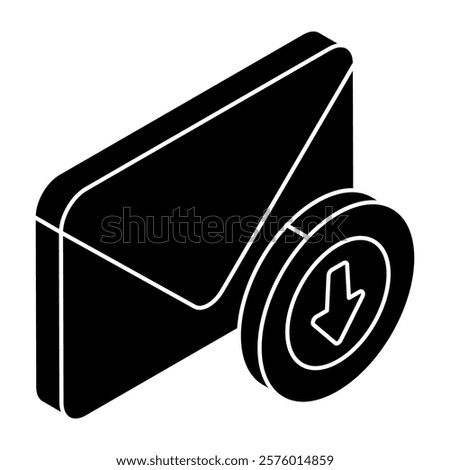 Premium design icon of mail download