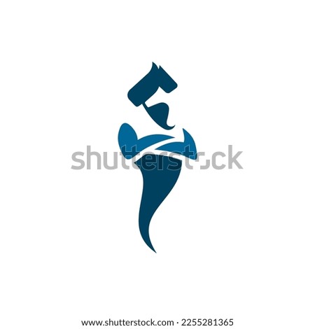 Genie Logo Design. Magic Fantasy genie concept logo.
