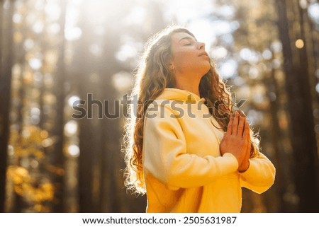 Similar – Image, Stock Photo Woman doing yoga in Supported Headstand pose