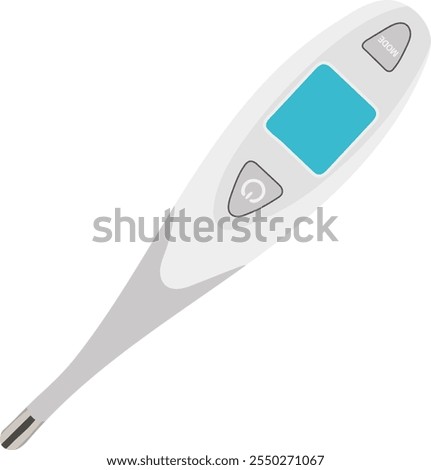 Digital Medical Thermometer Illustration Isolated on White Background	