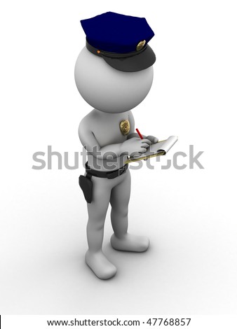 Police Officer Writing A Traffic Citation Stock Photo 47768857 ...