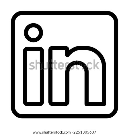 Linkedin Vector Line Icon Design
