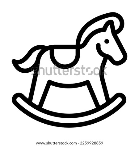 Horse Toy Vector Line Icon Design
