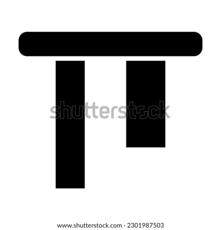 Vertical Align Top Glyph Icon Design