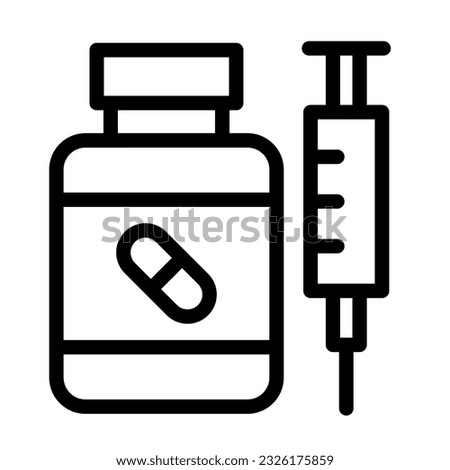 Steroids Vector Thick Line Icon For Personal And Commercial Use.
