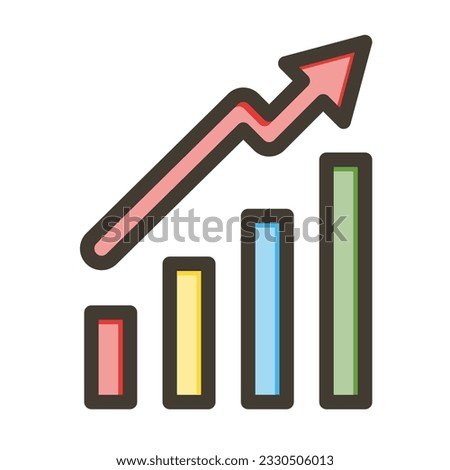 Bar Chart Thick Line Filled Colors For Personal And Commercial Use.
