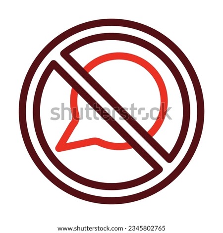 No Message Glyph Two Color Icon For Personal And Commercial Use.
