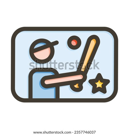 Minor League Vector Thick Line Filled Colors Icon For Personal And Commercial Use.
