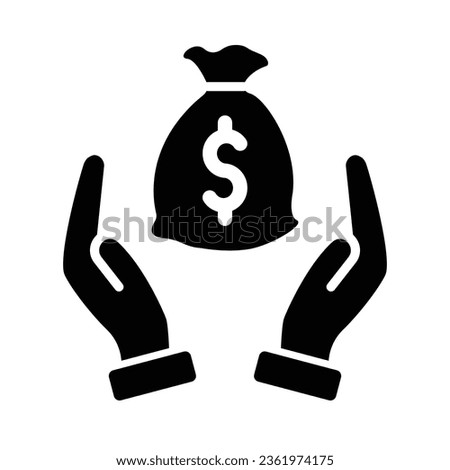 Net Worth Vector Glyph Icon For Personal And Commercial Use.
