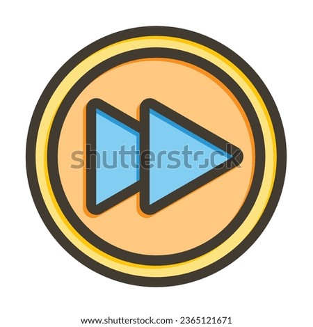 Rewind Vector Thick Line Filled Colors Icon For Personal And Commercial Use.
