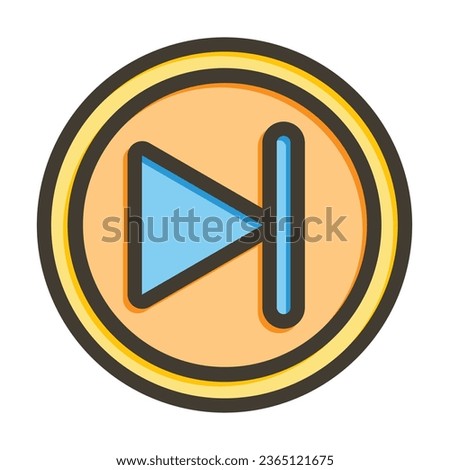 Skip Vector Thick Line Filled Colors Icon For Personal And Commercial Use.
