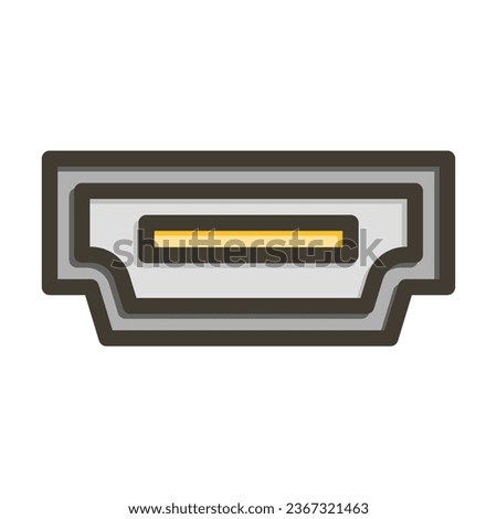 HDMI Vector Thick Line Filled Colors Icon For Personal And Commercial Use.

