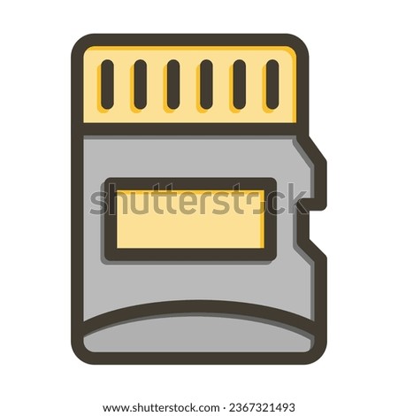 Mini SD Card Vector Thick Line Filled Colors Icon For Personal And Commercial Use.
