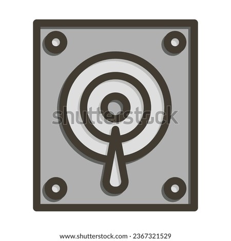 Hard Drive Vector Thick Line Filled Colors Icon For Personal And Commercial Use.
