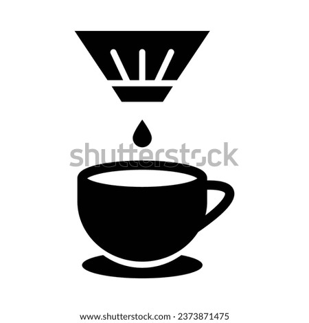 Coffee Filter Vector Glyph Icon For Personal And Commercial Use.
