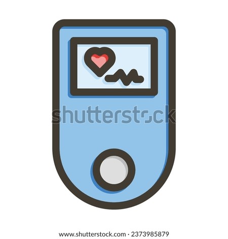 Pulse Machine Vector Thick Line Filled Colors Icon For Personal And Commercial Use.
