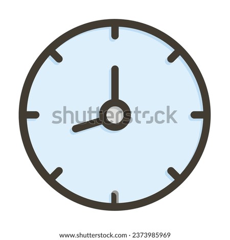 Clock Vector Thick Line Filled Colors Icon For Personal And Commercial Use.
