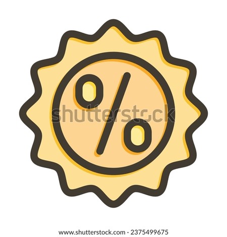 Discount Badge Vector Thick Line Filled Colors Icon For Personal And Commercial Use.
