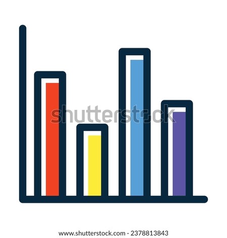 Bar Chart Vector Thick Line Filled Dark Colors Icons For Personal And Commercial Use.
