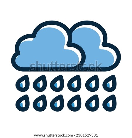 Heavy Rain Vector Thick Line Filled Dark Colors Icons For Personal And Commercial Use.
