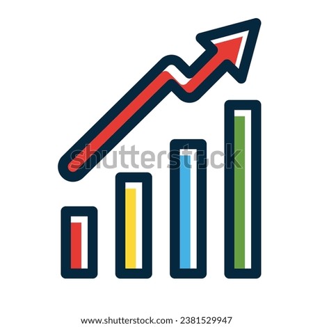 Bar Chart Vector Thick Line Filled Dark Colors Icons For Personal And Commercial Use.
